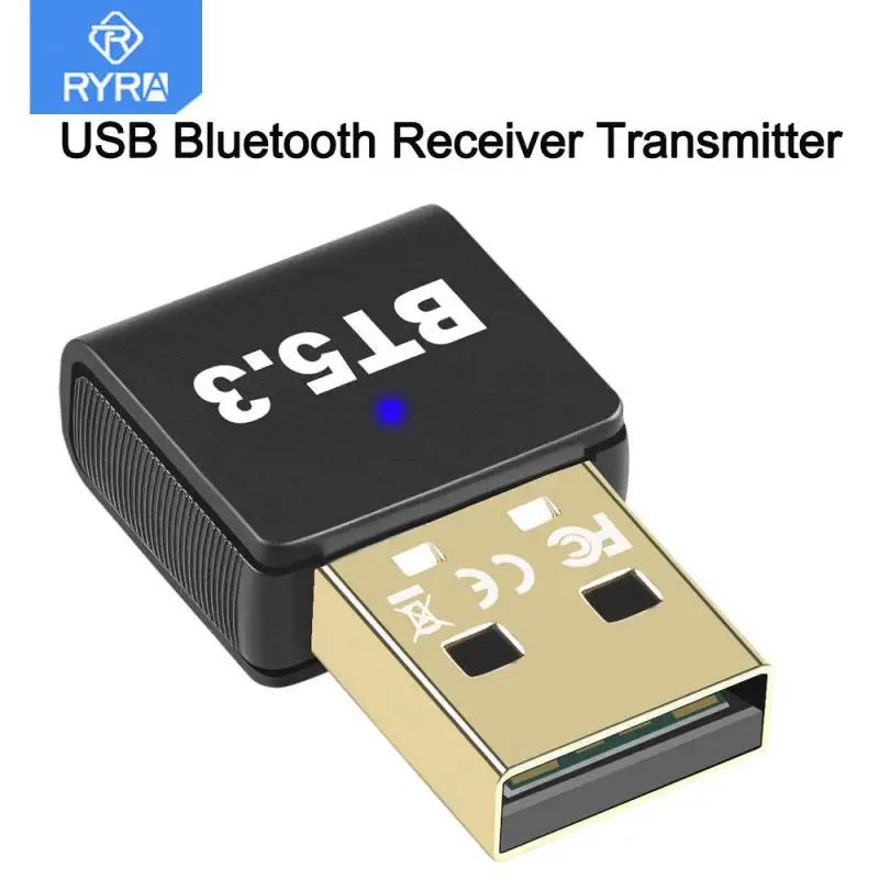 

RYRA USB Bluetooth 5.3 Adapter Transmitter Bluetooth Receiver Audio Bluetooth Dongle Wireless USB Adapter For Computer PC Laptop