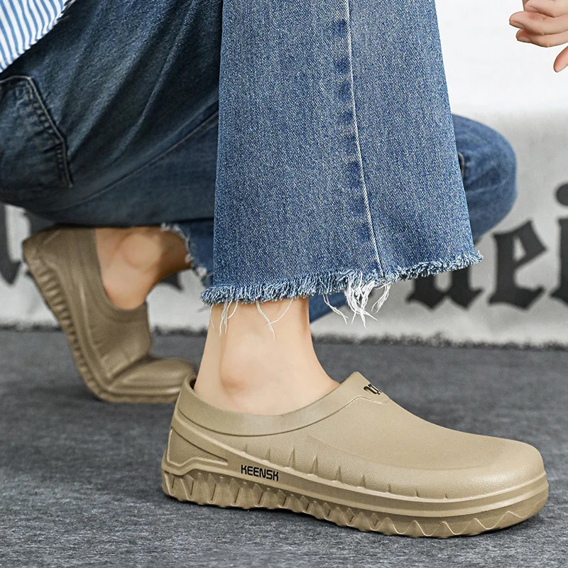 Men Chef Shoes Oil-proof Anti-slip Casual Sandals Slip-on EVA Waterproof Shoes Outdoor Work Shoe