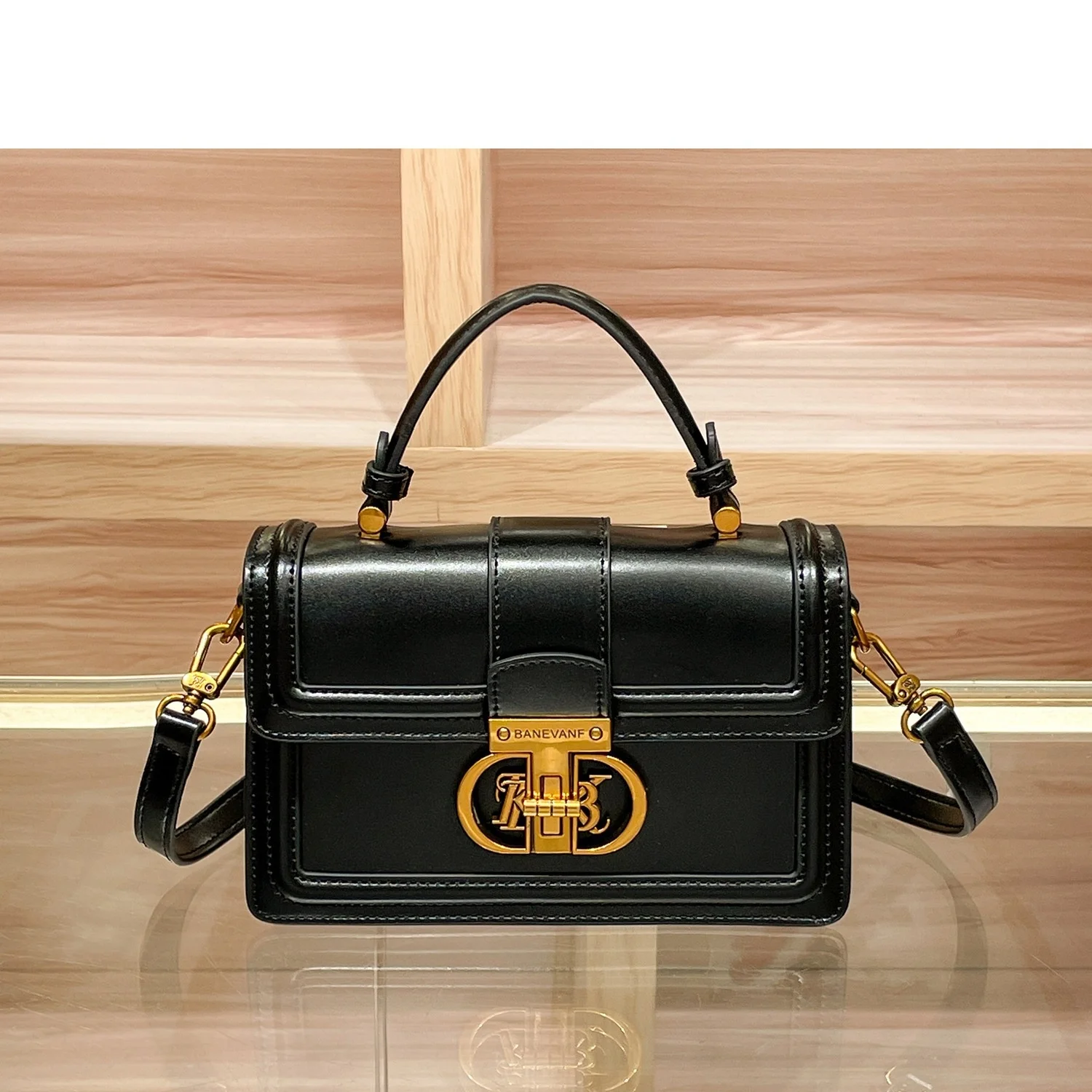 thumbnail image 1 of Bolso de mano sencillo con cierre de vaquero para chicas, moderno, con empalme, para hombro, pequeño, cuadrado, con letras, bandolera para chicas, material de PU y metal D, 1 of 4