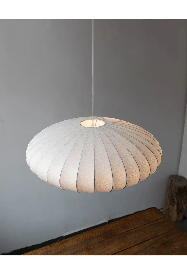 Pendant Light - Japanese Wabi-Sabi Handmade Silk Lamp