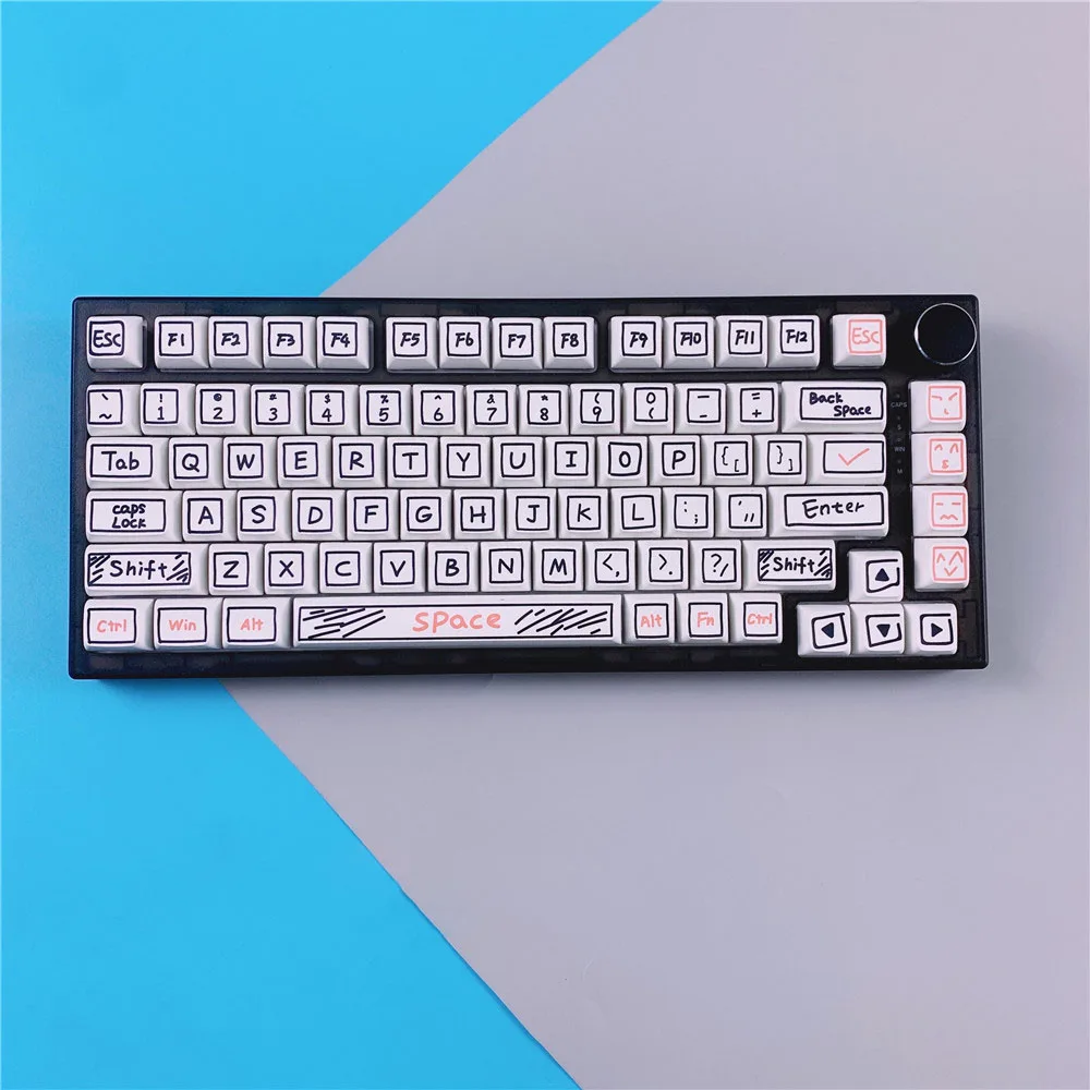 Chaves Personalidade Graffiti Keycap Xda Perfil Pbt Tintura Sub Keycaps para Teclado Mecânico Personalizado Bonito Conjunto de Tampões de Chave 126 - Imagem 4