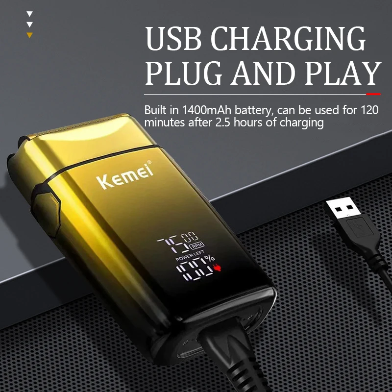 Kemei TX10 Electric Shaver Hair Rechargeable Beard Foil Razor For Men Bald Head Shaving for Men Machine BEST SELLERS