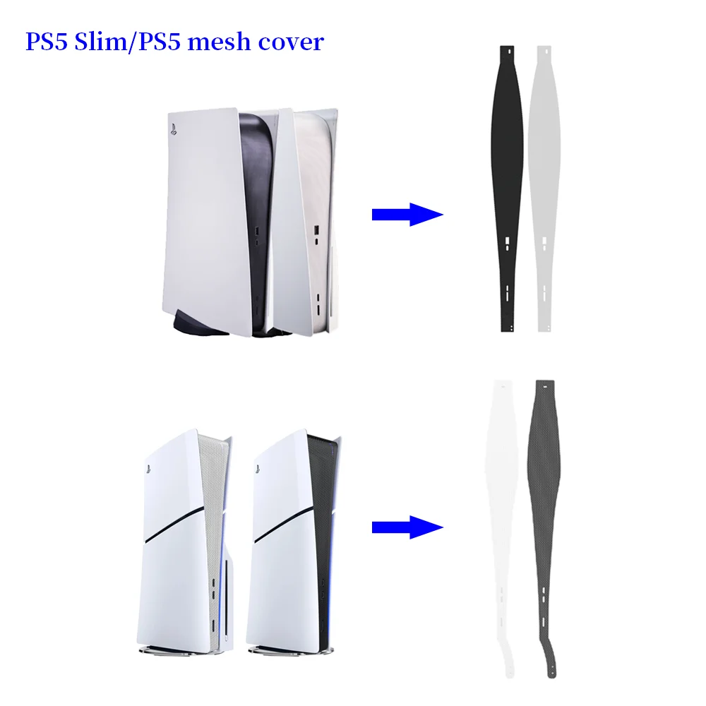 Ps5/Ps5 Slim Mesh Cover Materiale In Pvc Flessibile Impermeabile Antipolvere Filtro Laterale Protettivo Mesh Per Ps5 Slim/Ps5 Dis & Dig Console
