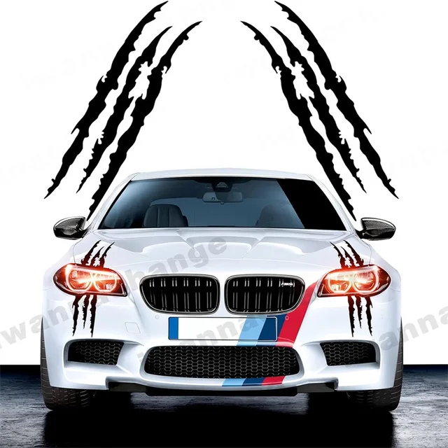2pcs monster claw markings car headlights stickers,stripe scratches,decals,vinyl suitable for sports,pickup trucks,motorcycles
