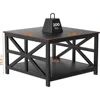 Coffee Table with Storage, Small Square Center Tables with Seamless One-Piece Tabletop Farmhouse Style,Coffee Table 3