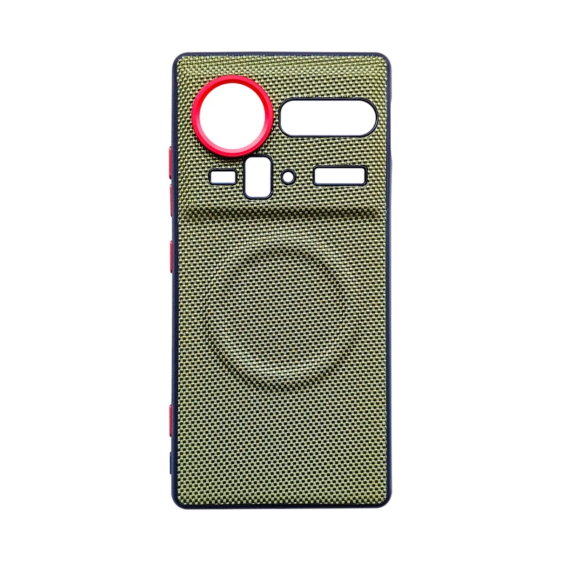 ELVEV Magnetic Luxury Weave PU Leather Anti-Fall Phone Case with Wireless Charging Compatibility