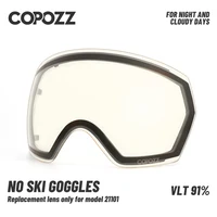 COPOZZ Replacement Ski Goggles Lens For Model 21101 Anti-fog UV400 Spherical Ski Glasses Snow Goggles Eyewear Lenses (Lens Only) 1