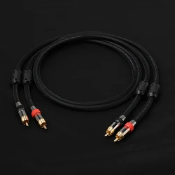 Premium HiFi RCA Stereo Audio Cable - High - Quality 6N OFC Construction - 4 m (Black R (Net))