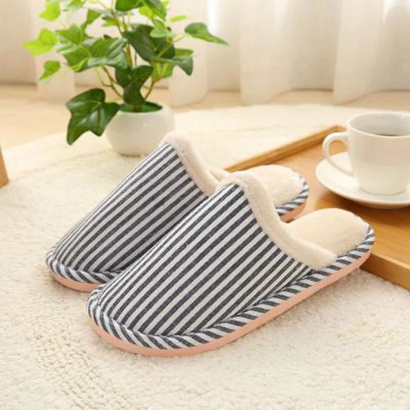 2024 Women Men Winter Warm Cotton Male Flats Soft Non-slip Slides Household Indoor Slippers_voghion.com
