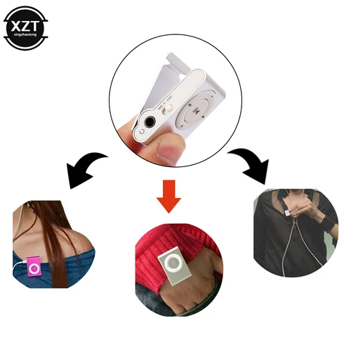 미니 MP3 플레이어 USB 클립 음악 플레이어, 32GB 마이크로 SD TF 카드 지원, 스포츠 음악 플레이어, 패션 워크맨 재고 있음 3