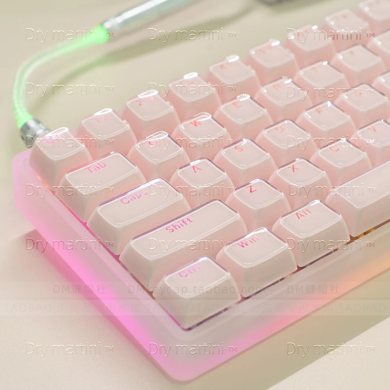 

Crystal Translucent Keycap MDA High PC 2 Color Jelly Pudding Theme Keycap Set Mechanical Keyboard Keycap Accessories 68/75/84/87