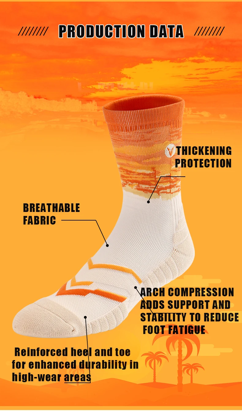 Women Sport Socks with Beach Tree Design