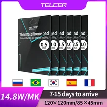 TEUCER Thermische Pad TP400 Wärmeableitung 14,8 W/mk Silikon Pad CPU/GPU Grafikkarte Motherboard Silikon Fett pad Multi-Größe