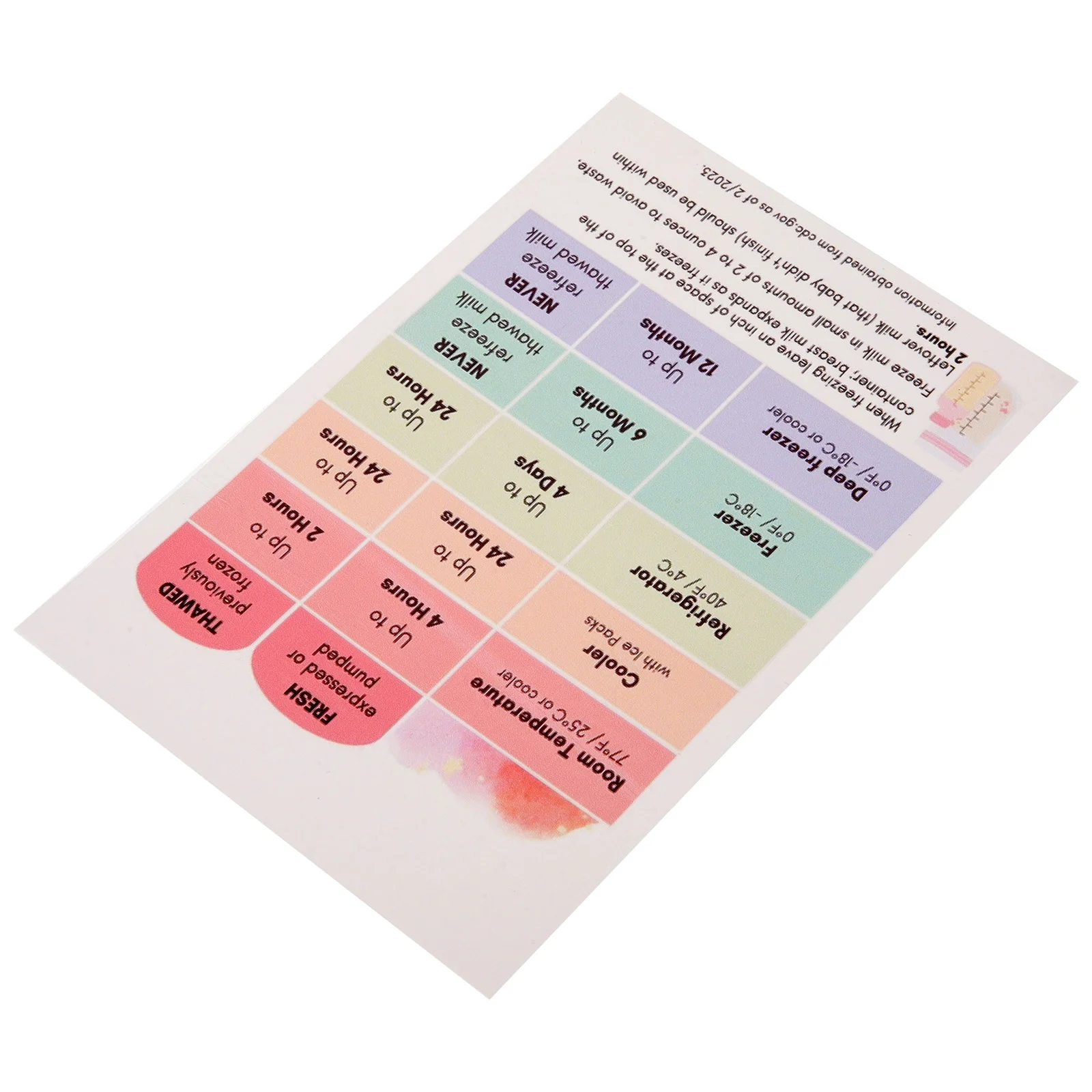 

Breast Milk Storage Guide Cardboard Refrigerator Breastmilk Instruction Freezer