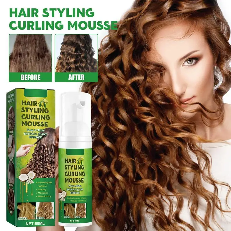 60ml Hair Sculpting Mousse Professional Curly Hair Styling Curling Mousse Natural Fluffy Moisturizing Women Haircare Products