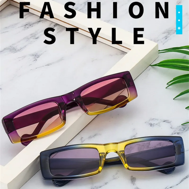 

Gradient Color Sunglasses Women Fashionable Small Frame Trendy Street Hip-Hop Glasses Men Outdoor Sun Protection Goggles