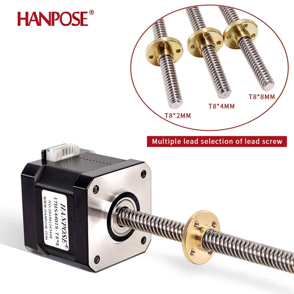 Nema17 Screw motor 17HS4401S-T8*8 300mm 1.5A 40N.cm Screw Rod Linear Stepping Motor with Trapezoidal Lead for 3D CNC router stepper motor