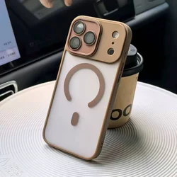 Matte Translucent Clear Lens Protective Phone Case with Magnetic Wireless Charging Capability - iPhone 17 Pro (SM Gold)