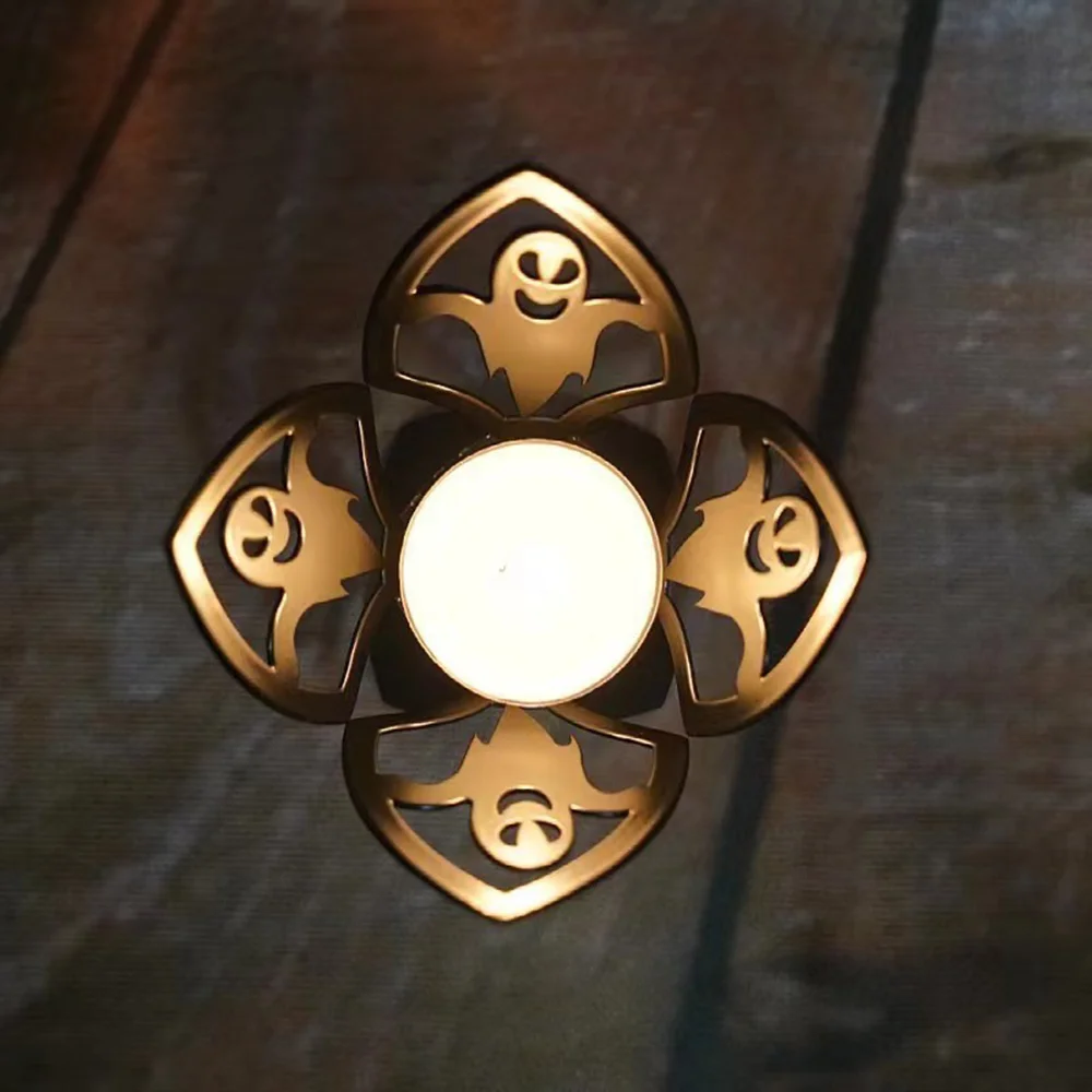 Creative Spider Ghost Pumpkin Bat Candle Holder Halloween Day Wrought