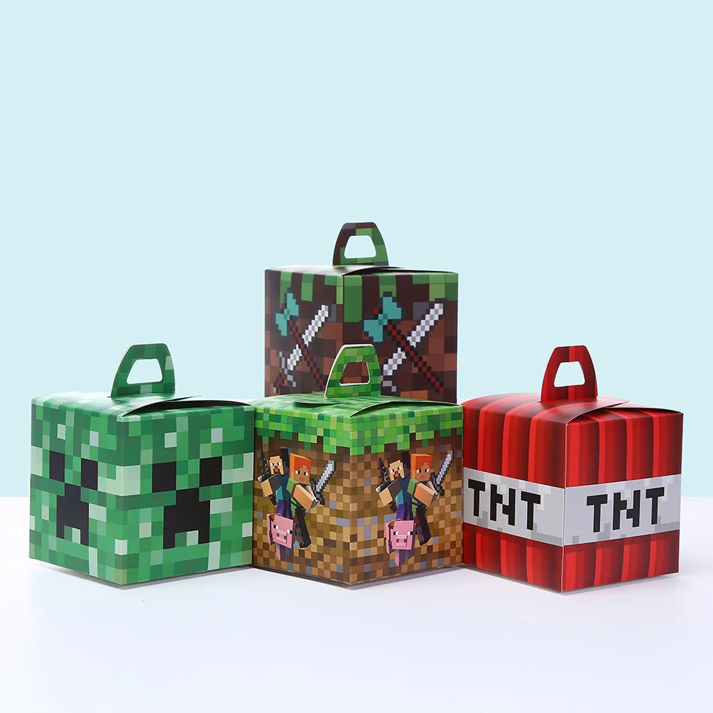 12Pcs Pixel Game Square Candy Boxes Birthday Party Decoration Cartoon Gift Boxes Festiv... - SKU GSCB1117 - UGI Packaging