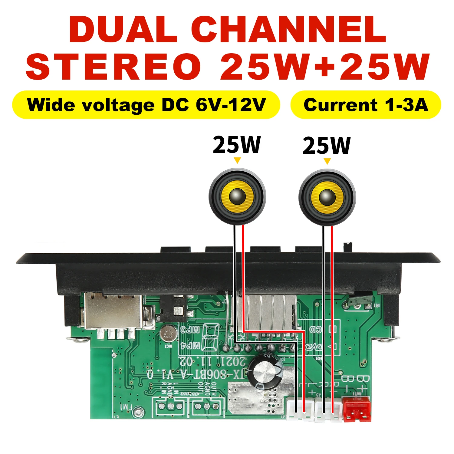 DC 12V 50W   5.0 MP3 ÷̾ ڴ  FM  TF USB 3.5mm AUX   ű  ŰƮ 