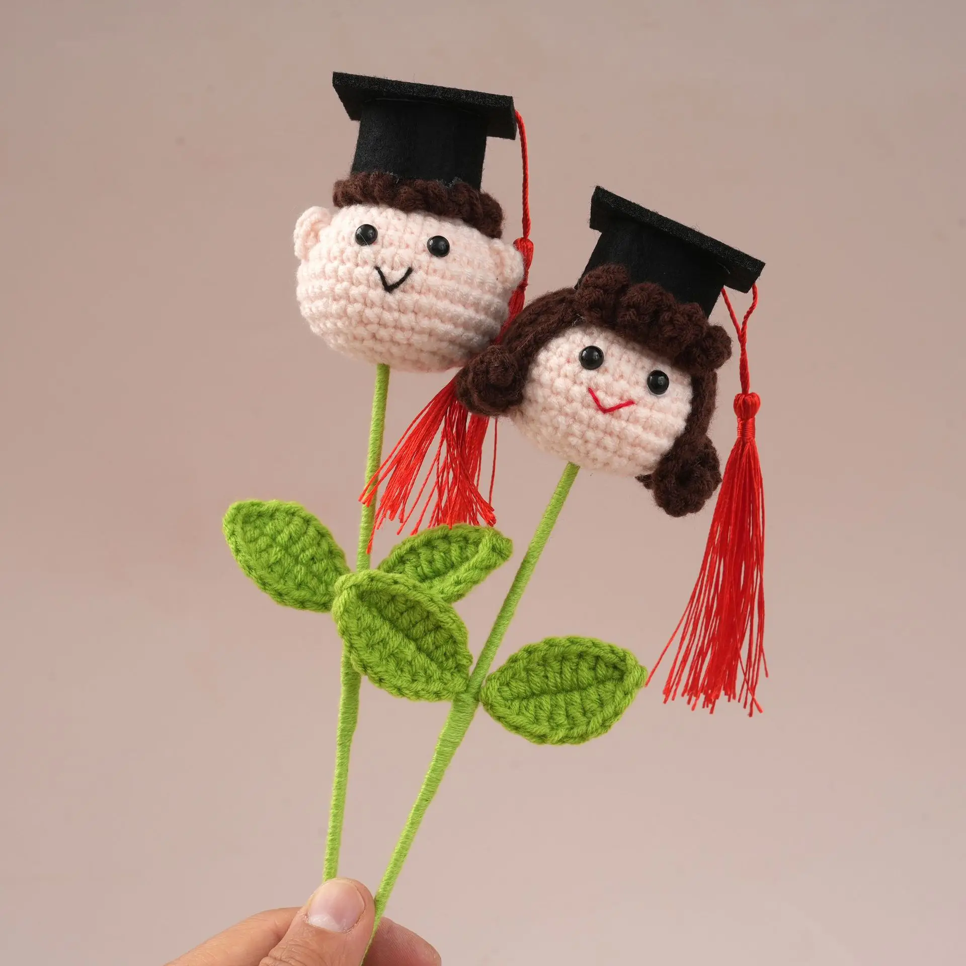 2026 Häkel-Abschlussstrauß Kreatives Handgewebtes Puppengeschenk Gestrickte Abschlusspuppe