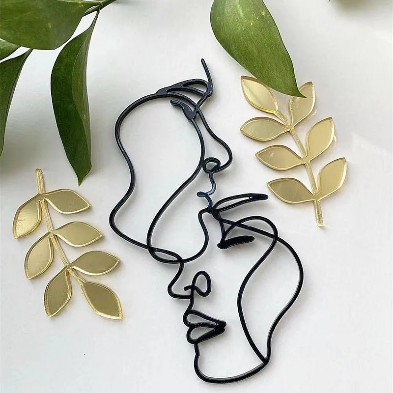 INS Face Happy Birthday Cake Topper Abstrakter Minimalismus Goldener Acryl-Geburtstags-Cupcake-Topper für Mädchen-Kuchen-Dessert-Dekoration – Detail 3