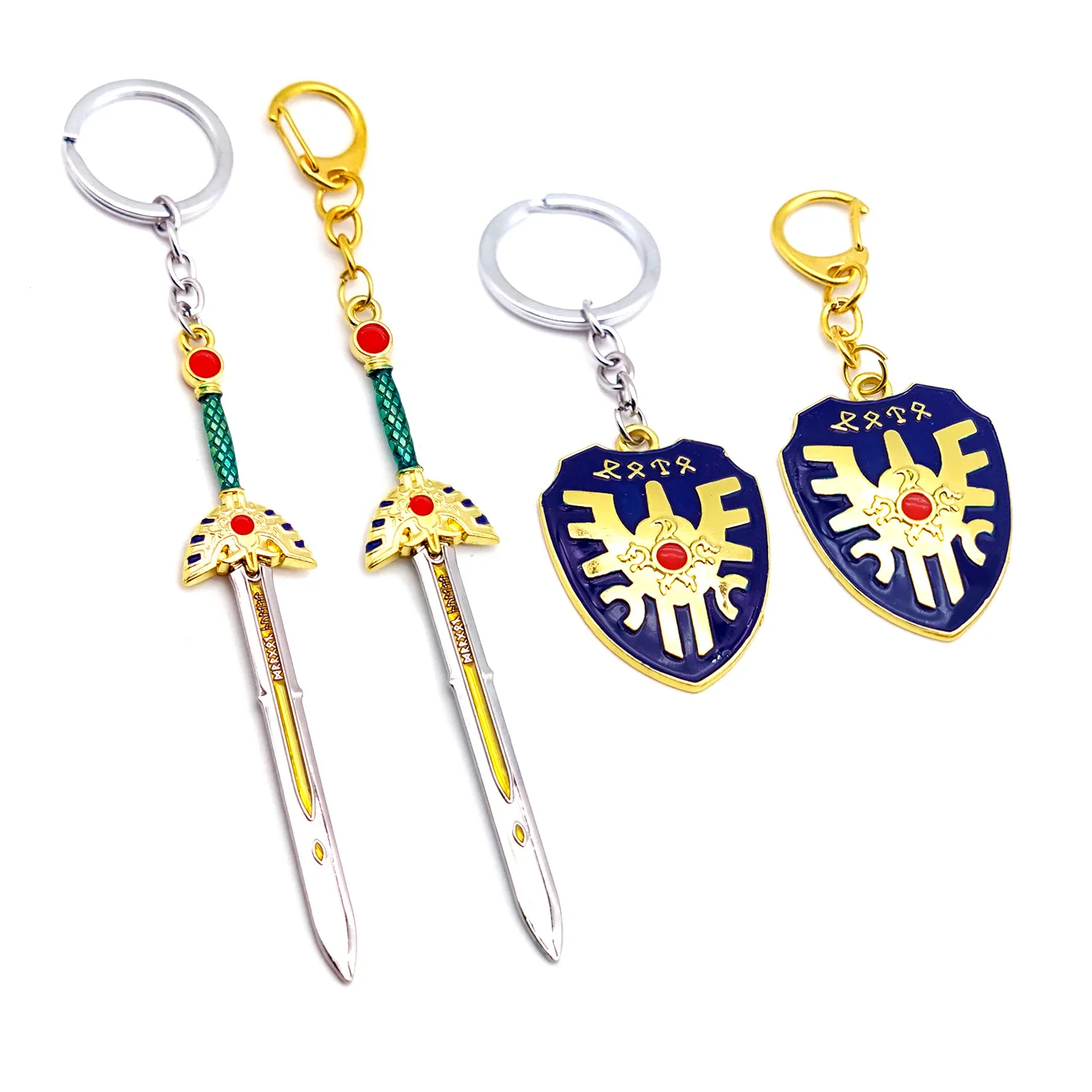 12cm Dragon Quest Sword & Shield Keychain - Game-Inspired Accessory