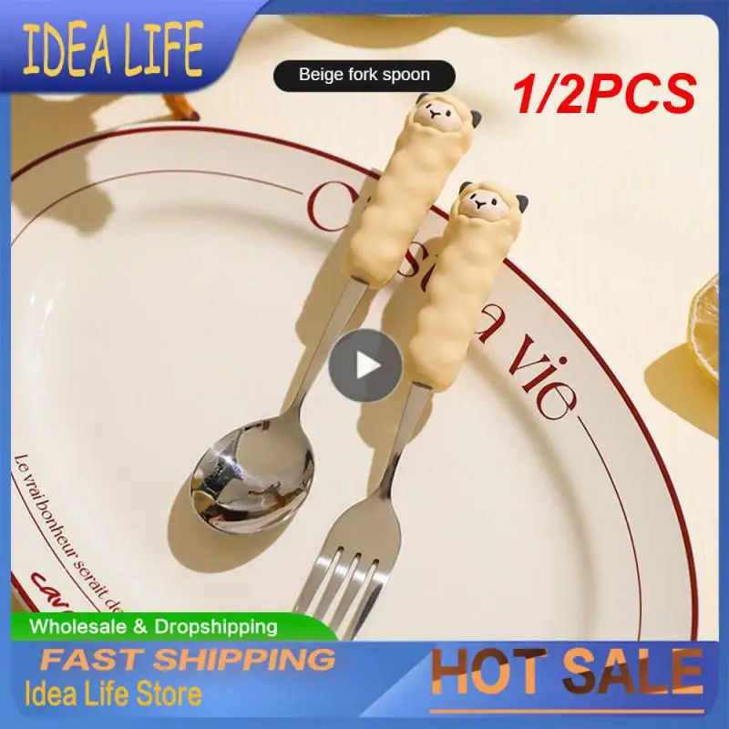 1/2PCS Creative Fork And Spoon Great With Desserts And Fruits Versatile Tableware For Every Occasion Dessert Spoon Fashionable