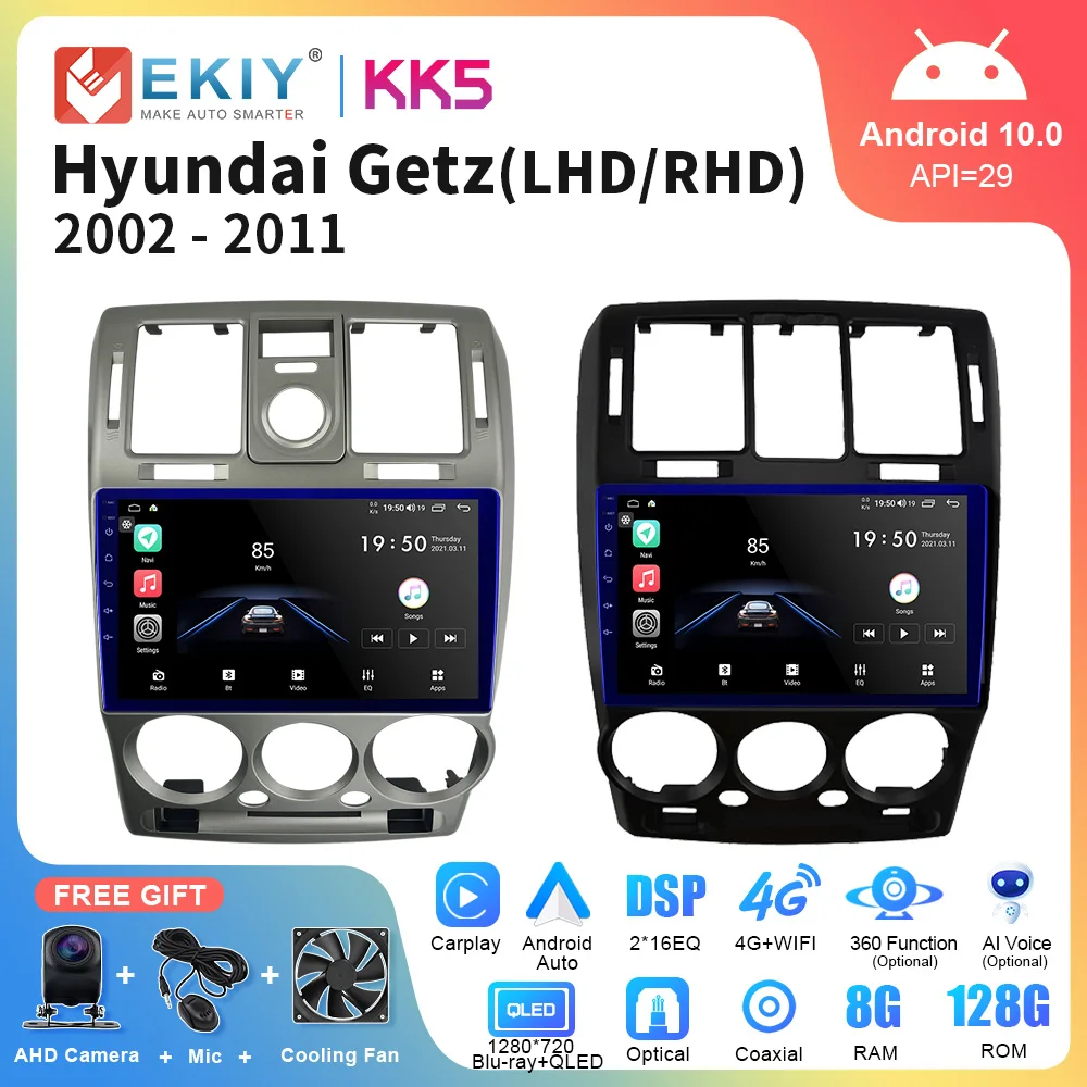 EKIY KK5 Android Radio For Hyundai Getz Multimedia Screen 2002-2011 Car Intelligent Systems Carplay GPS 2din Stereo Receiver 4G