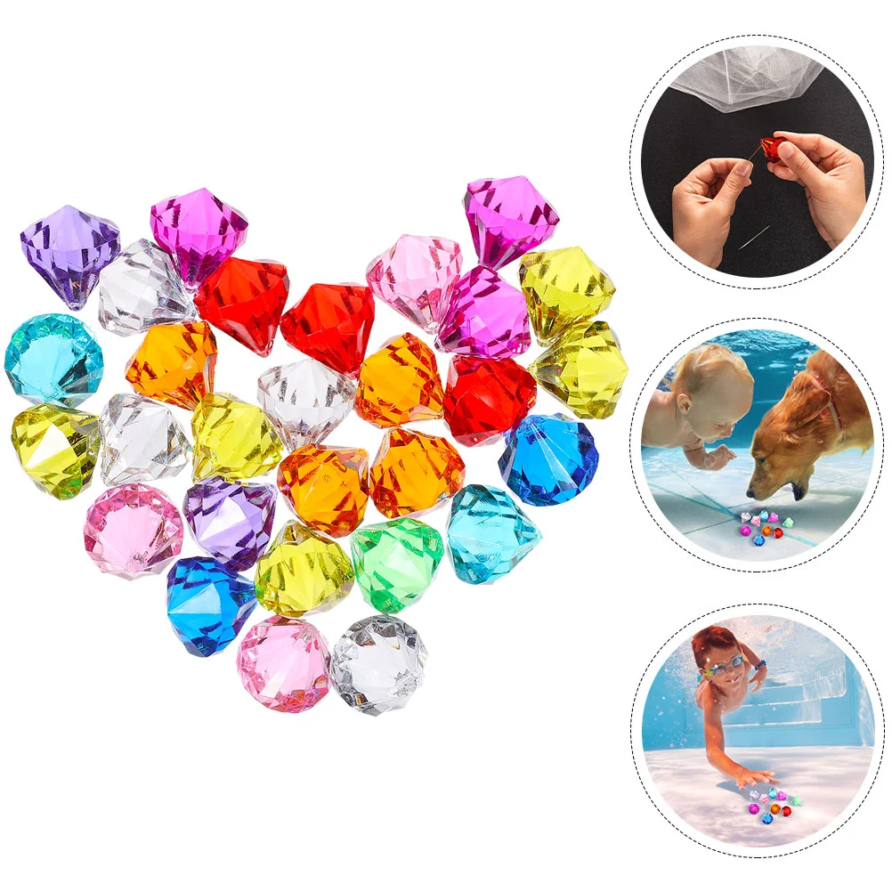 

Clear acrylic diamond gems faceted beads birthday wedding table vase filler faux diamond jewels for Party Favors Decor