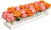 Clear Acrylic Flower Vase, Rectangular Floral Centerpiece, 16 Holes Long Flowers, Modern Vases for Home, Wedding, Dining Decor 1