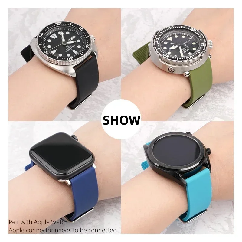Multicolor Silicone Watch Strap - Soft Rubber Replacement Band