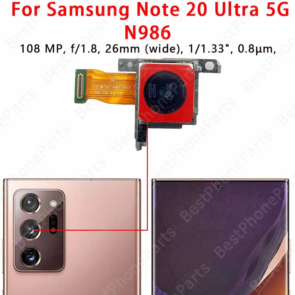 Rear Camera For Samsung Galaxy Note 20 Ultra 5G N985 N986 Back Backside Camera Module