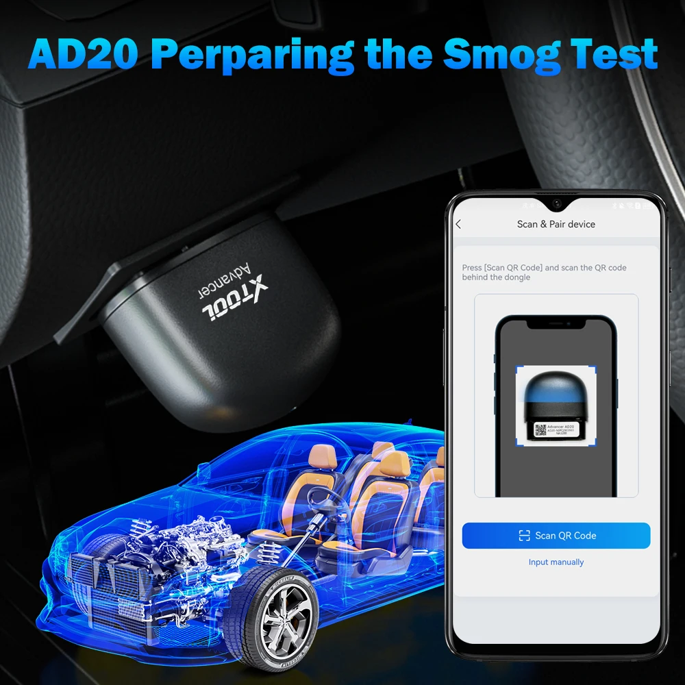 XTOOL AD20 Bluetooth OBD2 Scanner For Engine System Diagnostic Code Reader HUD Display Perfromance Test Lifetime Free Update 5