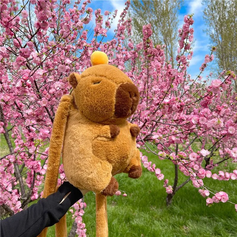 Kawaii Fashion Plushie Doll Fur Bag Capybara Plush Backpack Children's Bag Shoulder Bag Mini Knapsack Bags Gifts For Girlfriend