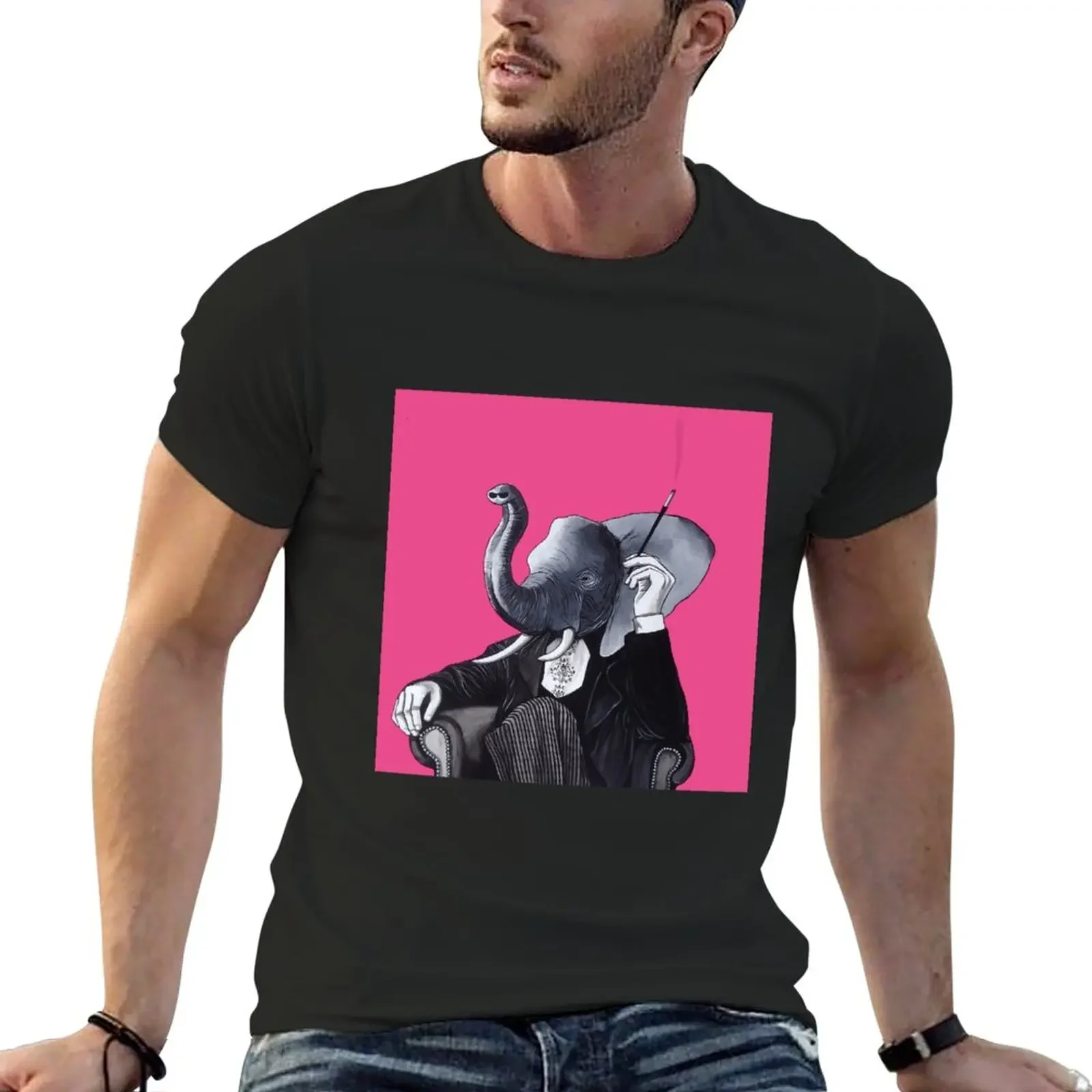 

Elegant Elephant in Dinner Suit T-Shirt new edition summer clothes boys whites t shirts men
