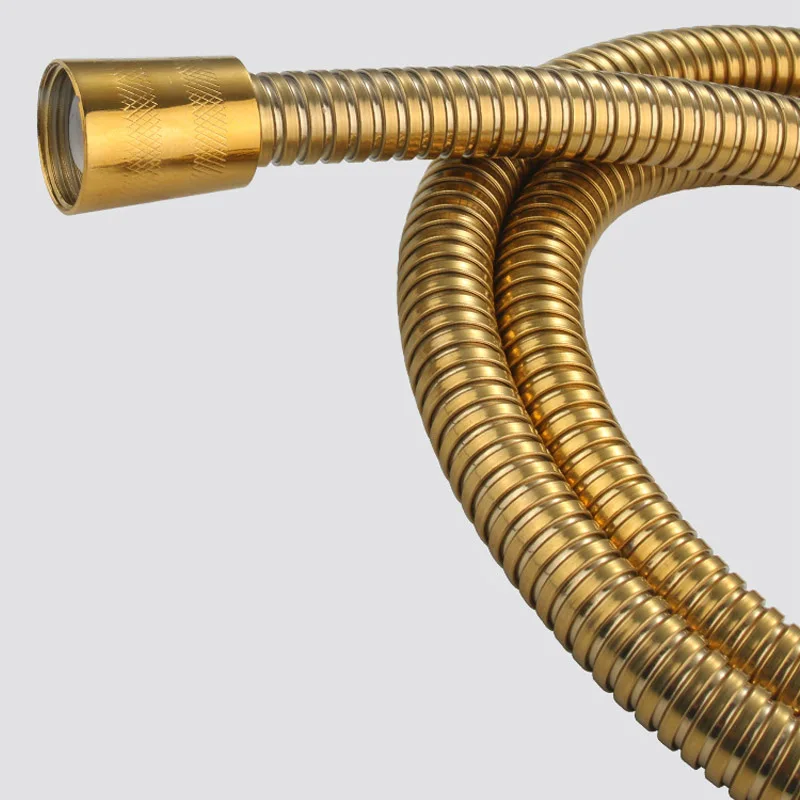 Gold Stainless Steel Flexible Shower Hose Long Bathroom Shower Water Hose Extension Plumbing Pipe Pulling Tube plumbing hose shower hose extender water pipe shower hose plumbing supply hose