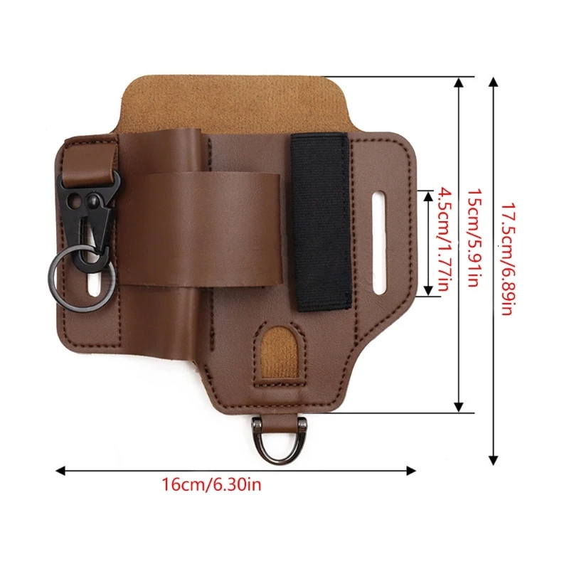 Multitool Sheath Pocket Organizers With Key Holder Tactically Tool Holsters Leather Belt Sheath Hanging Waist Belt Pouch 6