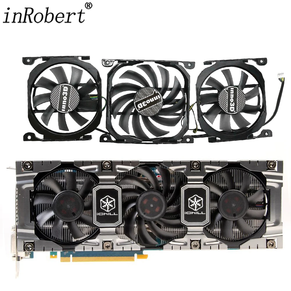 

Для вентилятора видеокарты INNO3D GTX 760 670 680 660Ti CF-12915S GTX760 GTX670 GTX680 GTX660Ti, охлаждающий вентилятор для видеокарты