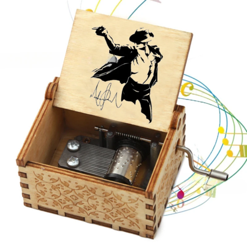 Theme Music Box Christmas Character Anime Movie Boy Toy Hand Crank Decoration Cartoon Wooden Jewelry Holiday Birthday Gift 6