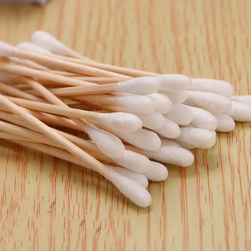 1Bag Double-head Wooden Cotton Makeup Stick Swab Applicator Q-tip Swab 5