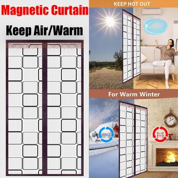 Air conditioning door curtains for winter warmth and wind resistance, transparent kitchen magnets for wind absorption, household