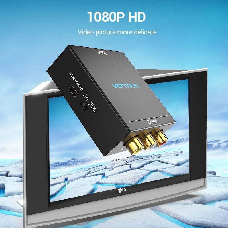 HDMI To AV RCA Adapter HDMI Converter MINI Box RCA AV CVSB LR Video Composite Scaler Converter Vention For PC HDTV Projector