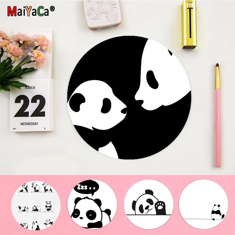 

Panda Cute Animal Mousepad Round Custom Skin Office Computer Desk Mat Table Keyboard Big Mouse Pad Laptop Cushion Office Desk