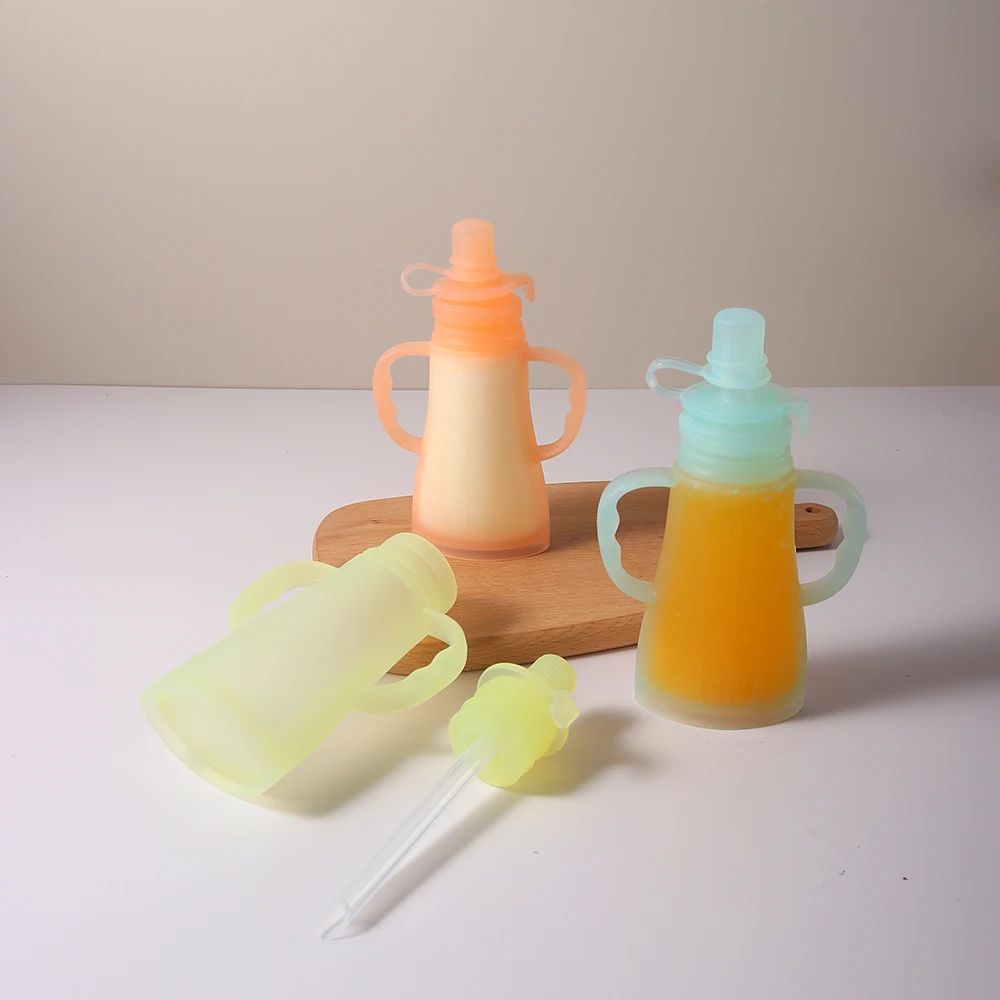 New Reusable Silicone Breast Milk Storage Bag Leak-proof Suckable Juice BPA Free for Baby Feeding Food Storage bottle baby food storage containers,food pouch,breastmilk storage bags