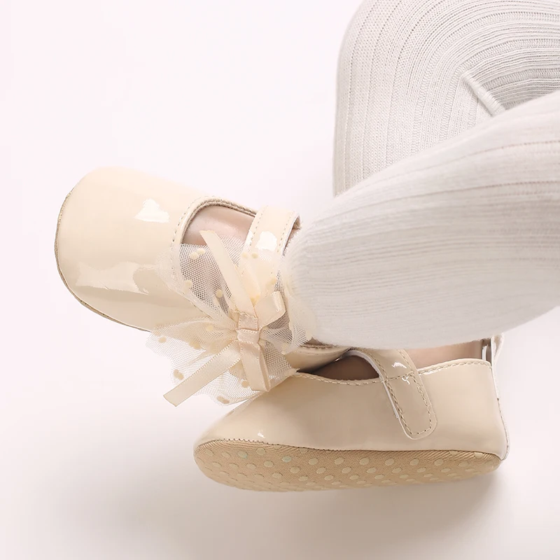 Cute 0-18M Women's Spring and Autumn Large Bow Decoration Elegant Party Attends Soft Bottom Casual Princess Shoes
