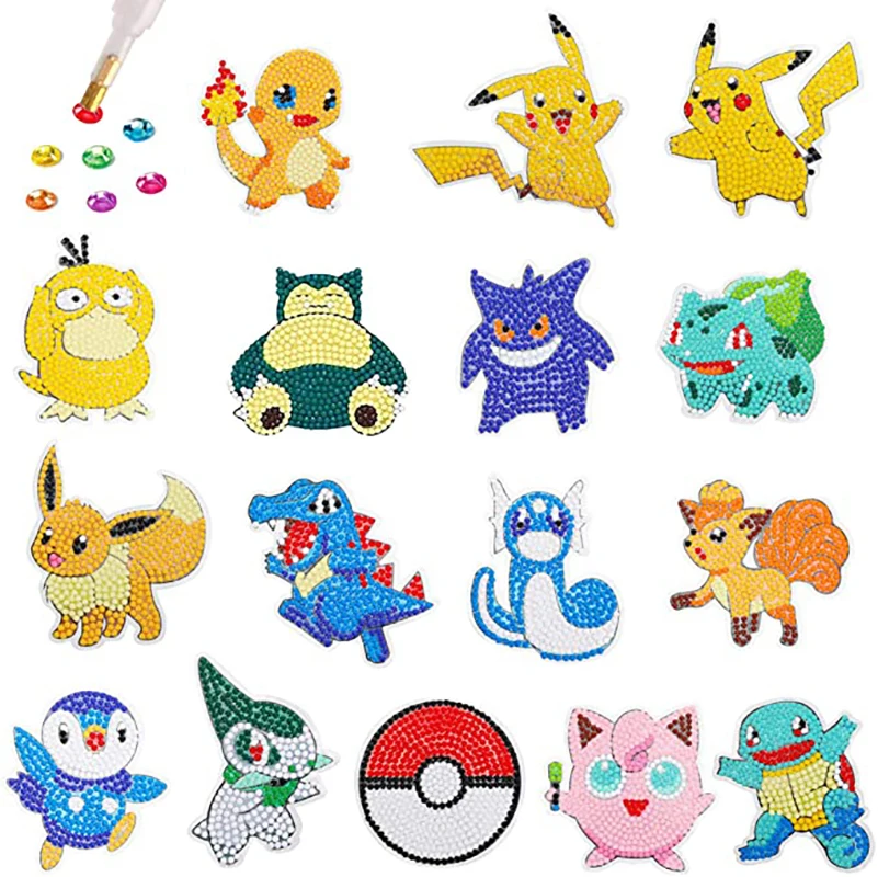 AB Pokemon Diamond Painting Velvet Canvas Cute Pikachu Kits Squirtle  Bulbasaur Charizard Full Drills Rhinestones Wall Art Decor - AliExpress