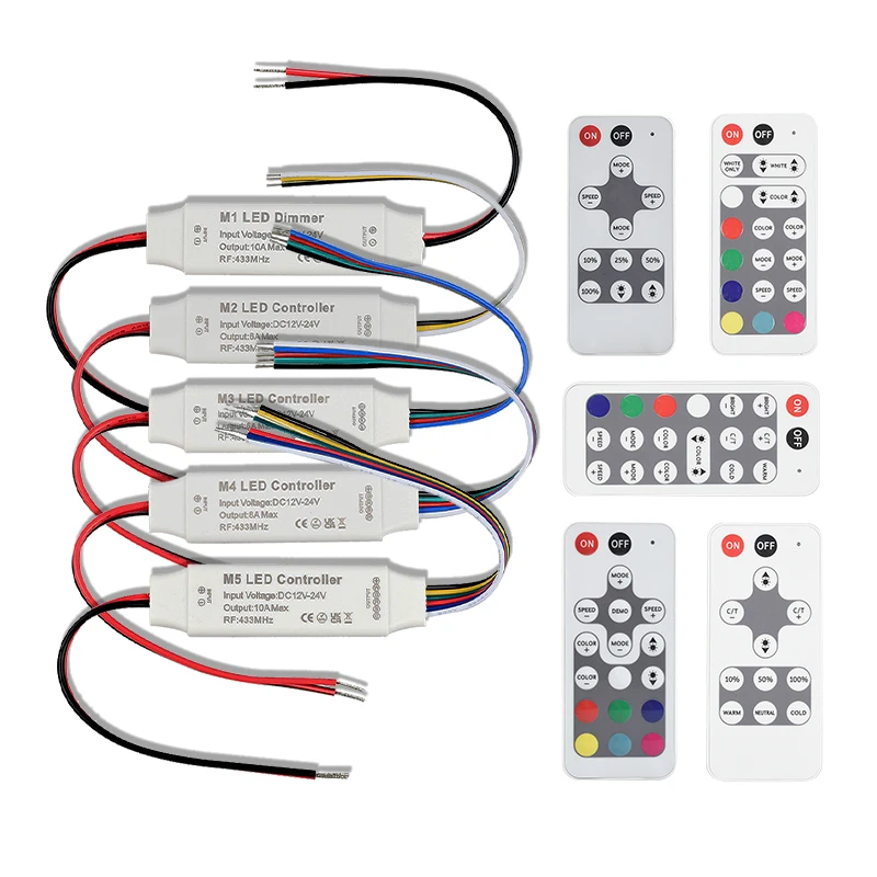 ̴ LED Ʈѷ RF   DC 12V 24V , 1-5 Ch   CCT RGB RGBW RGBWC 5050 2835 COB ÷ 