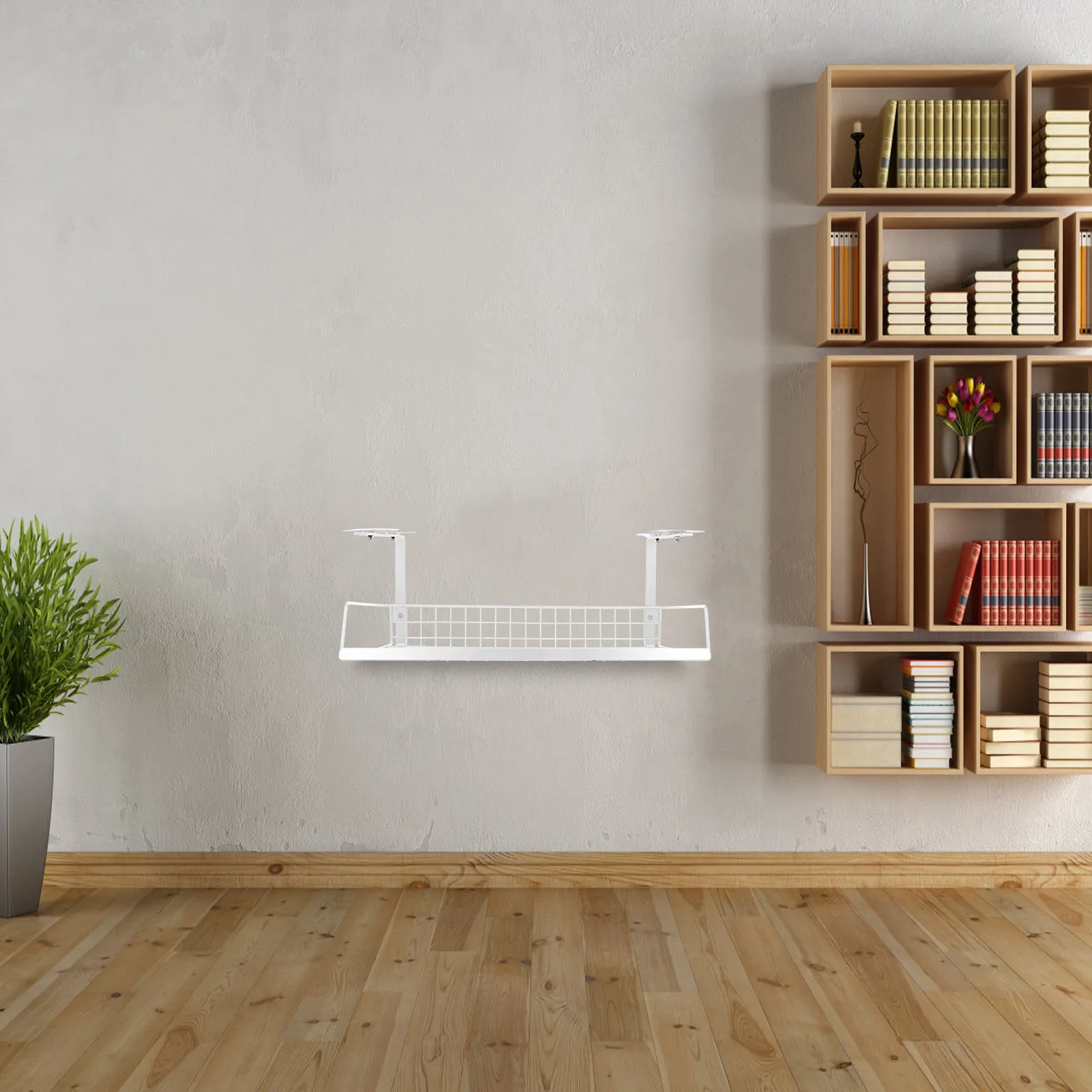 책상 아래 케이블 정리 바구니 소형 케이블 홀더 전원 코드 보관용 와이어 랙 정리함 책상 아래 와이어 홀더